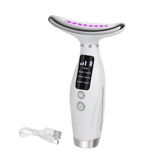 Masajeador Facial Y De Cuello Luz Led Antiarrugas Rejuvenece