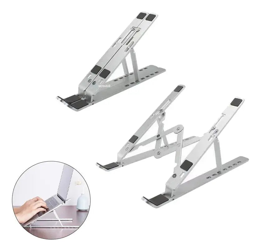 Soporte Ergonómico de Aluminio Plegable para Portátil y Tablet